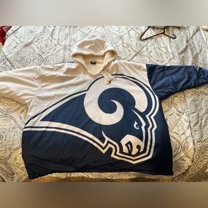 NWT Rams foco NFL Oversized Sherpa Pullover Hoodie Sweatshirt
